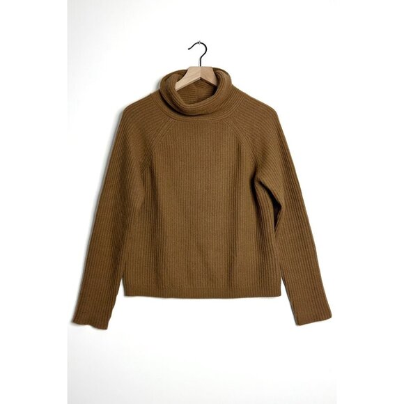 ALLUDE Ribbed Cashmere Mock Neck Sweater
